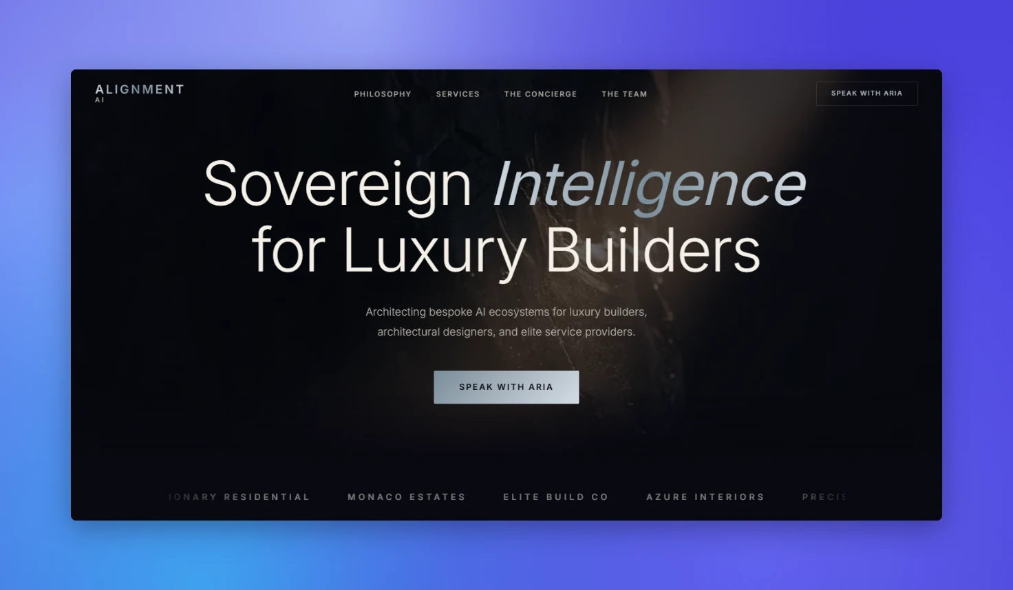The Alignment AI home page at 1440px wide, captured 8 Oct 2026