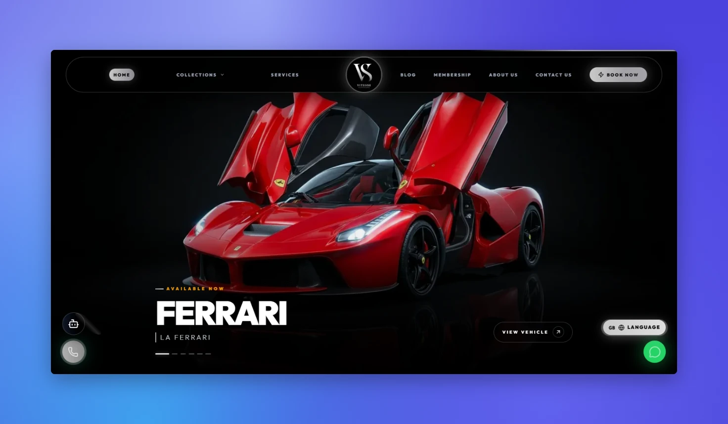 The Vitesse Supercars home page at 1440px wide, captured 29 Sep 2026
